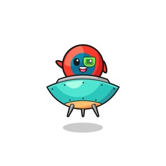 location symbol cartoon riding a future spaceship