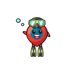 the location symbol diver cartoon character
