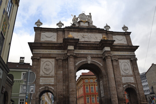 Beautiful view of the Triumphpforte in Innsbruck, Austria