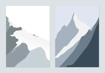 Rollo Minimalist landscape poster design, snow mountains © momosama
