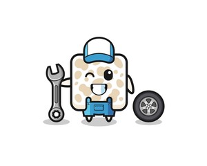 Fototapeta premium the tempeh character as a mechanic mascot