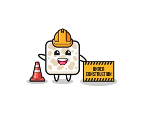 illustration of tempeh with under construction banner