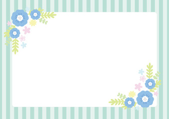 ネモフィラの花飾り、コーナー、背景あり