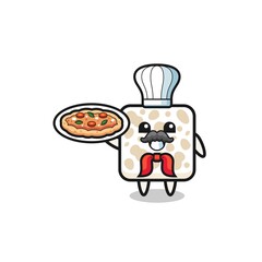 tempeh character as Italian chef mascot