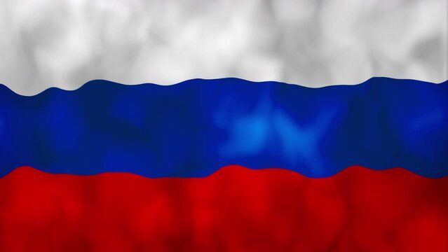 animated 4k Russia flag. Russian flag animation. 