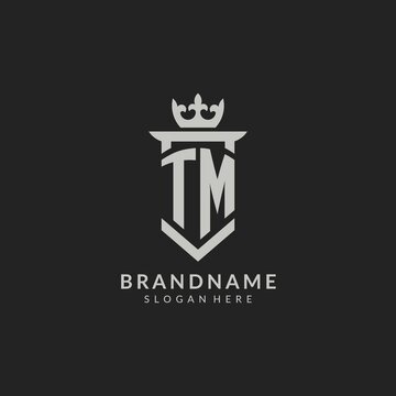 Initial TM shield and crown logo style