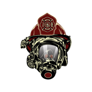firefighter mask vector