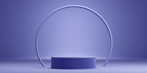 Minimal abstract geometric podium very peri color background for product presentation. 3d rendering illustration.