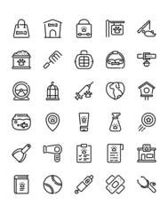 Pets shop Icon Set 30 isolated on white background