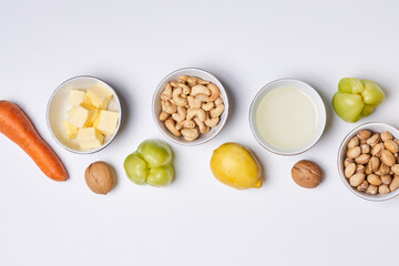 Ketogenic diet. Ingredients for keto diet. High good fat, healthy food. Ingredients for healthy foods selection. Balanced healthy ingredients of unsaturated fats for the heart and blood vessels.