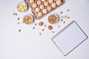 Ketogenic diet. Ingredients for keto diet. High good fat, healthy food. Ingredients for healthy foods selection. Balanced healthy ingredients of unsaturated fats for the heart and blood vessels.