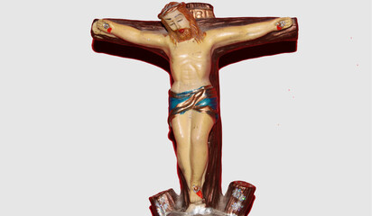 jesus christ statue with white background.