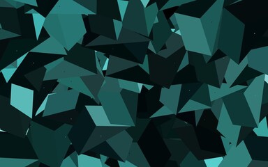 Dark Green vector background with polygonal style.