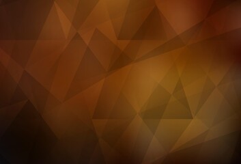 Obraz premium Dark Orange vector shining triangular backdrop.