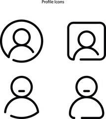 profile icons isolated on white background. profile icon thin line outline linear profile symbol for logo, web, app, UI. profile icon simple sign.