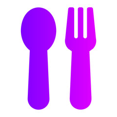 spoon and fork gradient icon