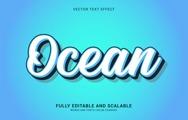 editable text effect, Ocean style