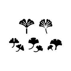 Ginkgo Icon Set Vector Symbol Design Illustration