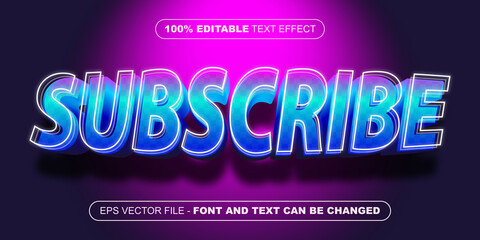 subscribe 3d editable text effect