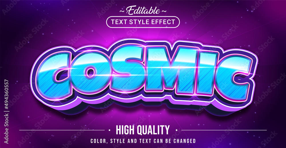 Aufkleber Editable text style effect - Cosmic text style theme.
