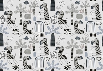 pattern with cute zebra © andin