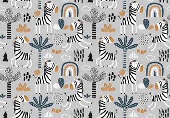 cute zebra seamless pattern.