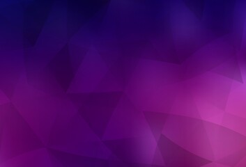 Dark Purple vector polygon abstract background.