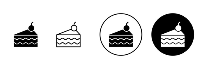 Cake icons set. Cake sign and symbol. Birthday cake icon