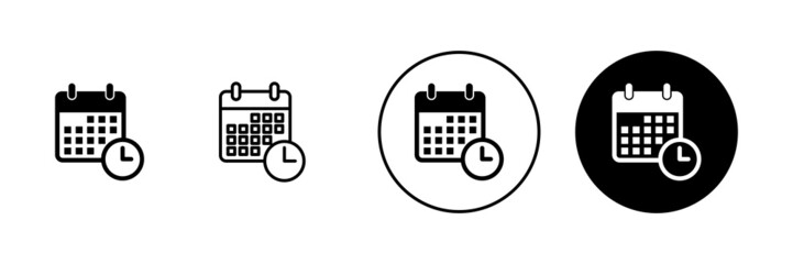 Calendar icons set. Calender sign and symbol. Schedule icon symbol