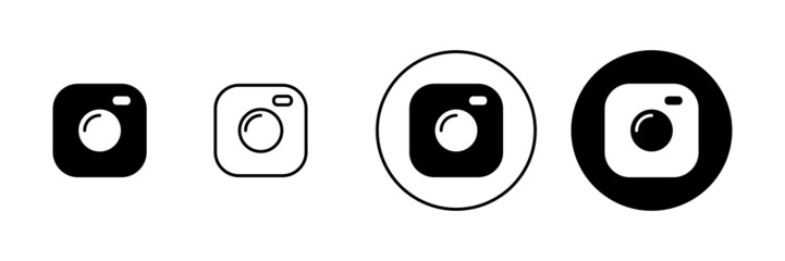 Camera icons set. photo camera sign and symbol. photography icon.