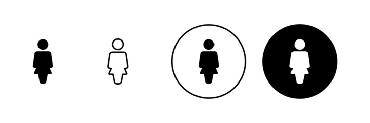 Female icons set. woman sign and symbol