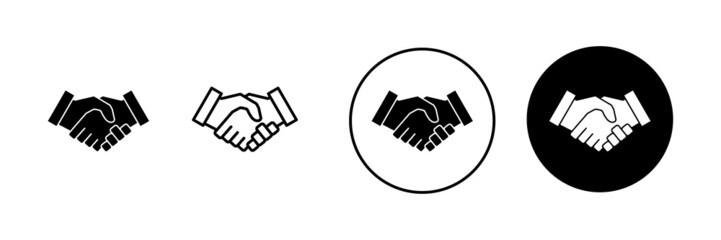Handshake icons set. business handshake sign and symbol. contact agreement