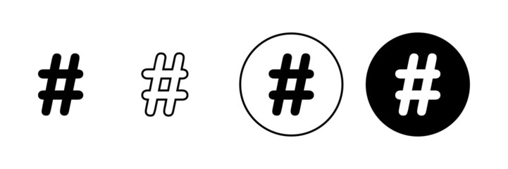 Hashtag icons set. hashtag sign and symbol