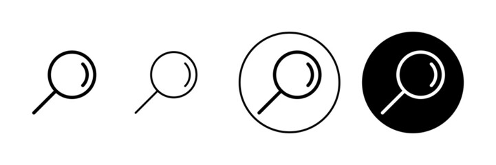 Search icons set. search magnifying glass sign and symbol