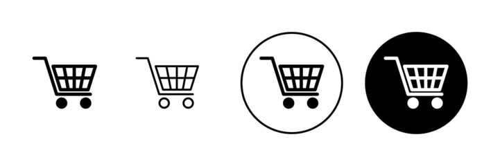 Shopping icons set. Shopping cart sign and symbol. Trolley icon