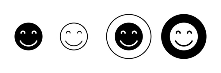 Smile icons set. smile emoticon icon. feedback sign and symbol