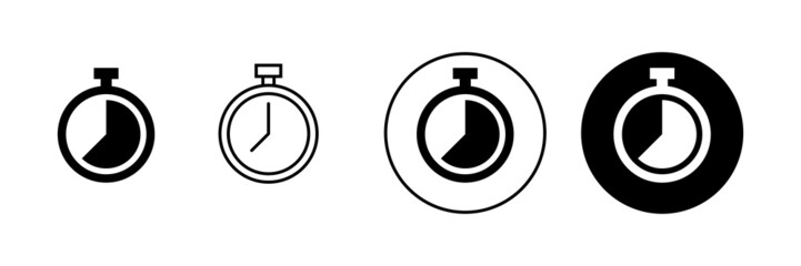 Stopwatch icons set. Timer sign and symbol. Countdown icon. Period of time