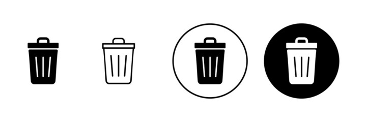 Trash icons set. trash can icon. delete sign and symbol.