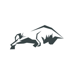 Sharp bull attack abstract logo