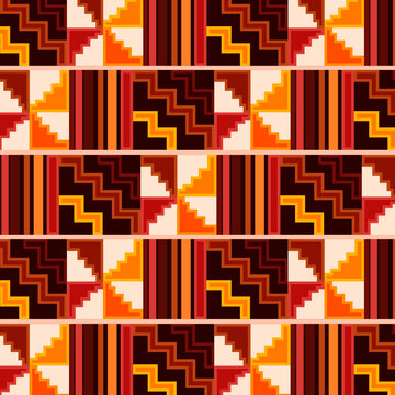 Seamless Flat Cubic African Pattern