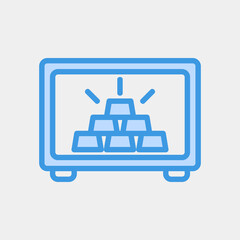 Fototapeta premium Safe box icon in blue style about currency, use for website mobile app presentation