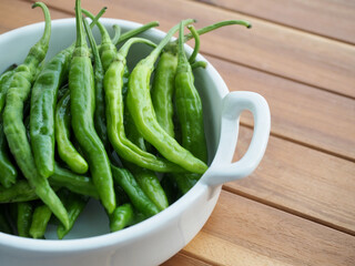 신선한 유기농 채소 녹색 꽈리고추