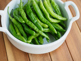 신선한 유기농 채소 녹색 꽈리고추