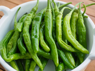 신선한 유기농 채소 녹색 꽈리고추