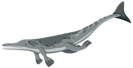 A dinosaur metriorhynchus on white background