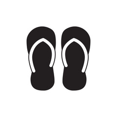 Flip flops, footwear slippers icon in black flat glyph, filled style isolated on white background