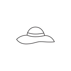 Hat, beach summer fashion icon line style icon, style isolated on white background