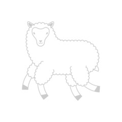 Sheep isolated. Lamb cartoon. Farm animal Vector illustration