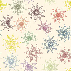 Fototapeta na wymiar Seamless pattern, stylized flowers. Beautiful design