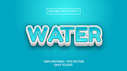 text effect water with light blue color 